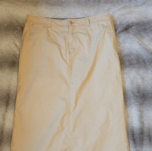 Eddie Bauer long tan Skirt Modest Sz 14 Stretch Plus